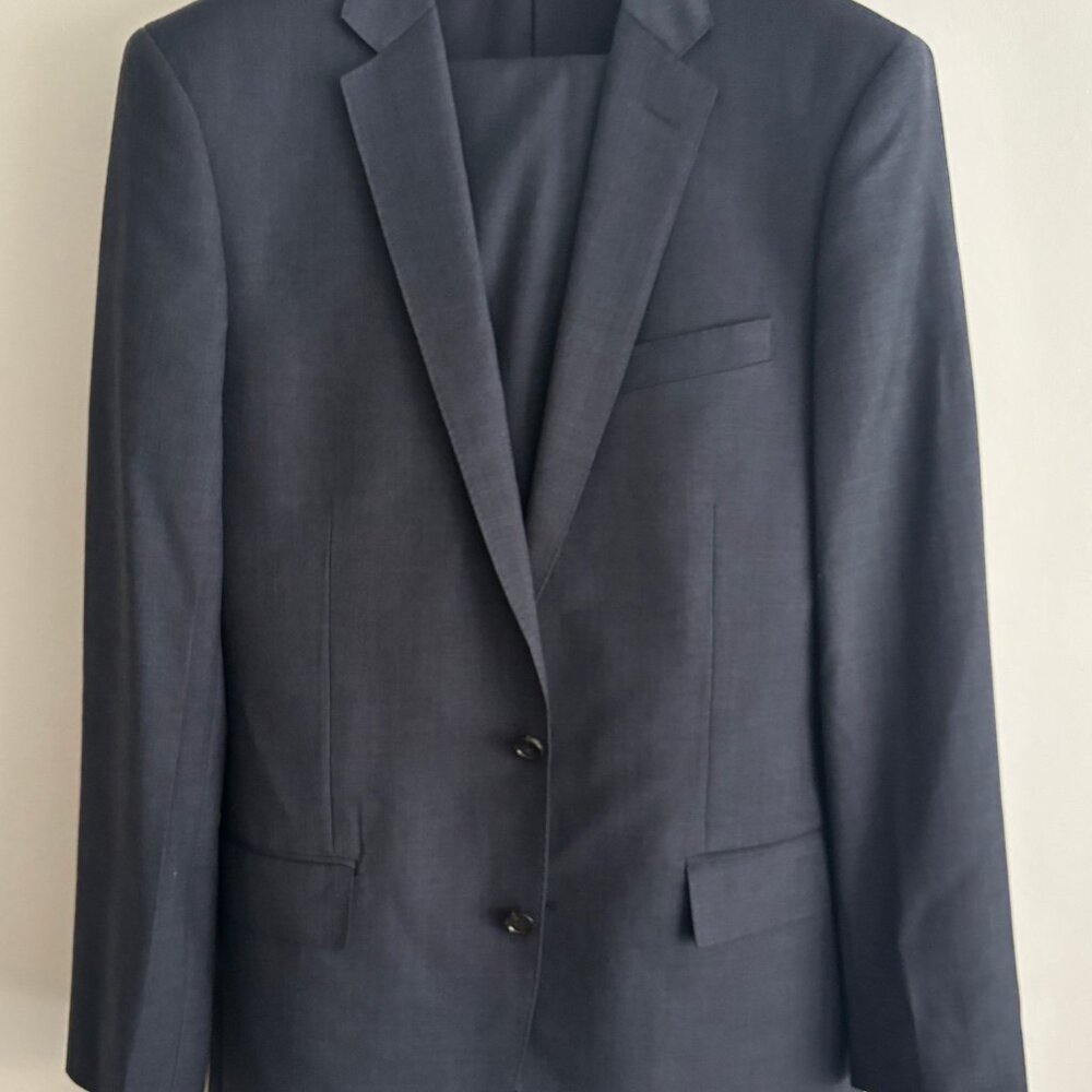 $1200 J.CREW Classic Ludlow Navy Wool Suit 38-40 Long, Pants 32-33x32